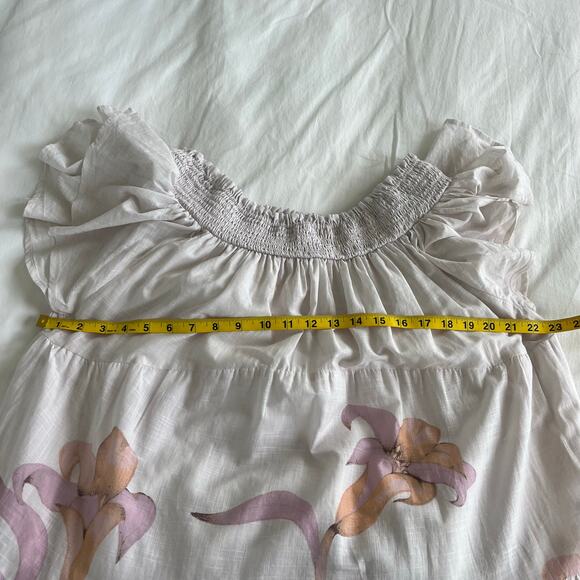 Anthropologie Maeve Pia Binazzi Tiered Off the Shoulder Pink Maxi Dress, Small - Picture 10 of 15